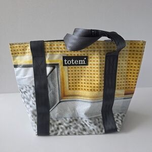 Totem Upcycled Billboard Tote Bag Seatbelt Strap Handles Recycled PVC Shopper